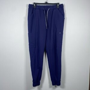Jaanuu 5-Pocket Cargo Scrubs Pants Joggers Navy Blue Women's Sz M Medical Dental